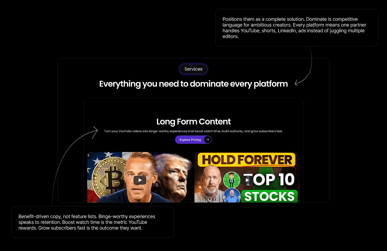 Upsync Media services section